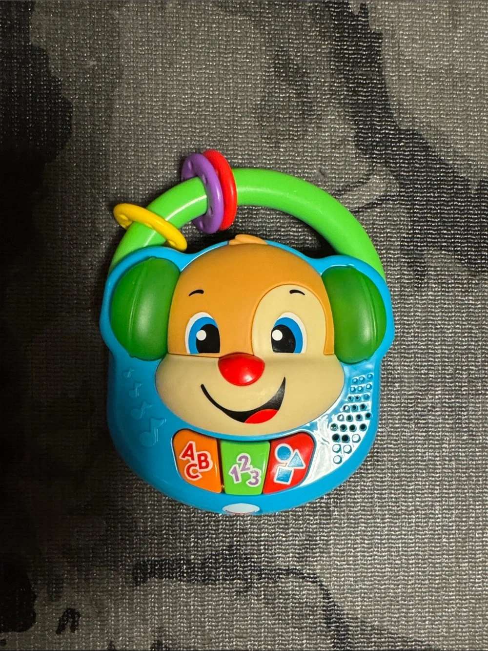 Fisher-Price Bright Blue & Green Puppy Learning Rattle